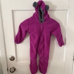 Cozy Kids Fleece One Piece - Pink and Gray